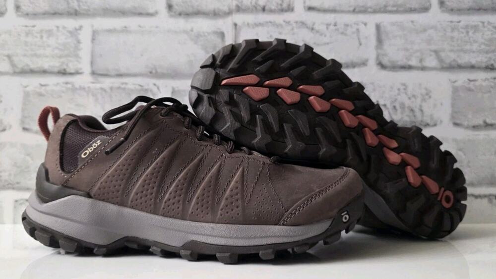 New Oboz Women's Sypes Low Leather B-DRY Hiking Shoe Peppercorn Size 6